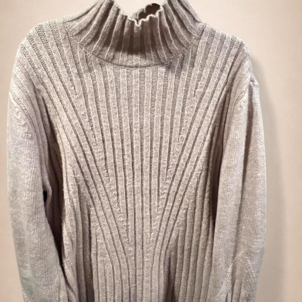 Simply Vera Vera Wang Ribbed Mock Neck Sweater XL Blush Pink Cozy Knit